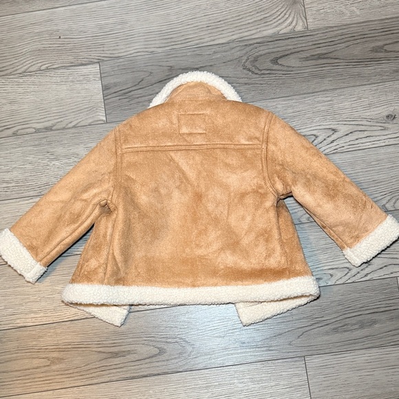Kids Old Navy Brown Pea Coat with Cream Accents size 3T Children Girl - Picture 3 of 10